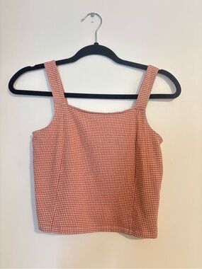 Gingham Square Neck Tank | Small | AE